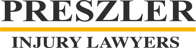 Preszler Injury Lawyers logo with bold 'PRESZLER' above a gold line and 'INJURY LAWYERS' below.
