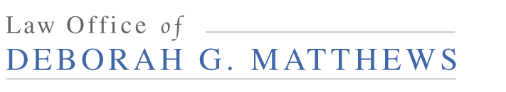 DeborahMatthews - Alexandria Film Festival Logo for the Law Office of Deborah G. Matthews: small 'Law Office of' with a gray horizontal line, followed by 'DEBORAH G. MATTHEWS' in blue serif text with a blue underline.