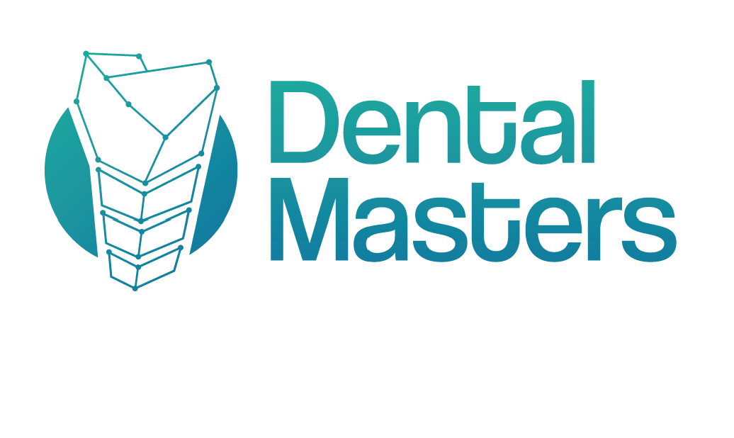 DentalMasters - Alexandria Film Festival Dental Masters logo: a geometric wireframe tooth icon on the left with the brand name in teal on the right.