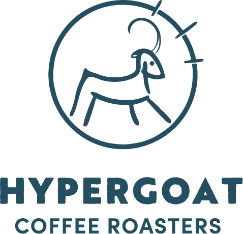 FullLogoNavy - Alexandria Film Festival HyperGoat Coffee Roasters logo: circular emblem with a stylized goat and the brand name beneath it.